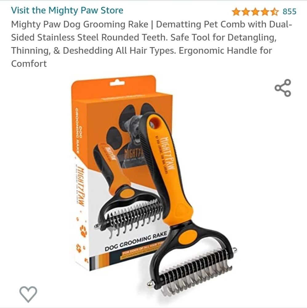 Mighty Paw Dog Grooming Rake - Picture 5 of 5